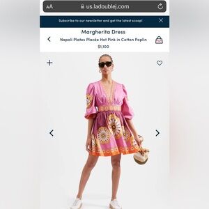 La DoubleJ Margherita Dress Napoli Plates Placée Hot Pink